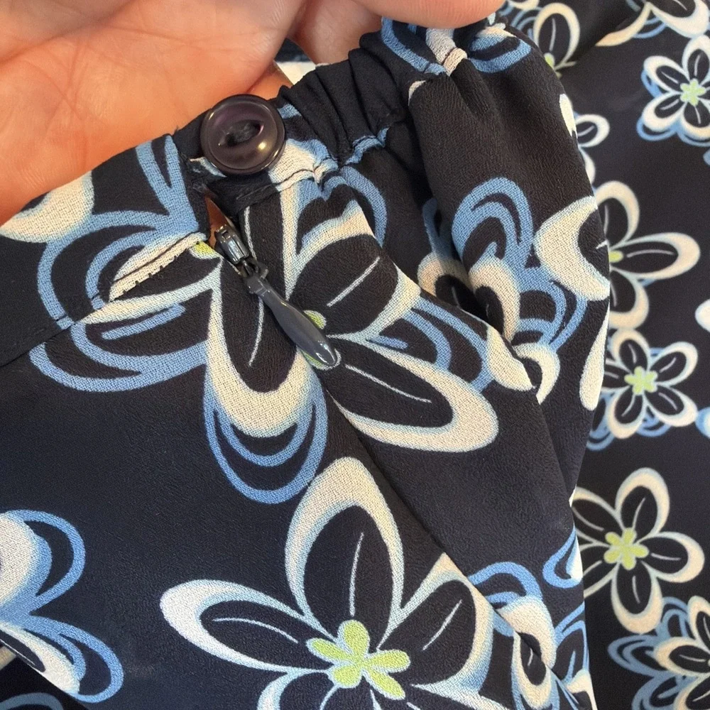 Dress Barn Dressbarn Womens Blue Flower Print Skirt Size Medium Fairycore VTG